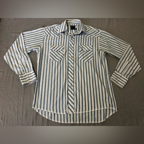 Wrangler X Long Tails‎ Pearl Snap Striped Men’s Size 2XL 18/35 - Picture 1 of 9